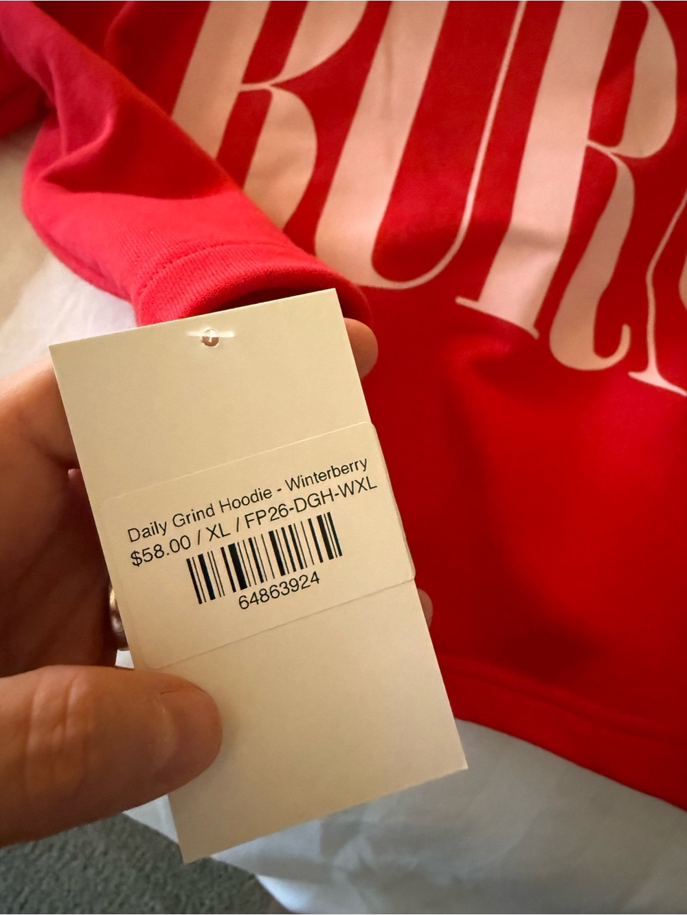 Red Cropped Hoodie with 'BURN' Graphic - Picture 2 of 3